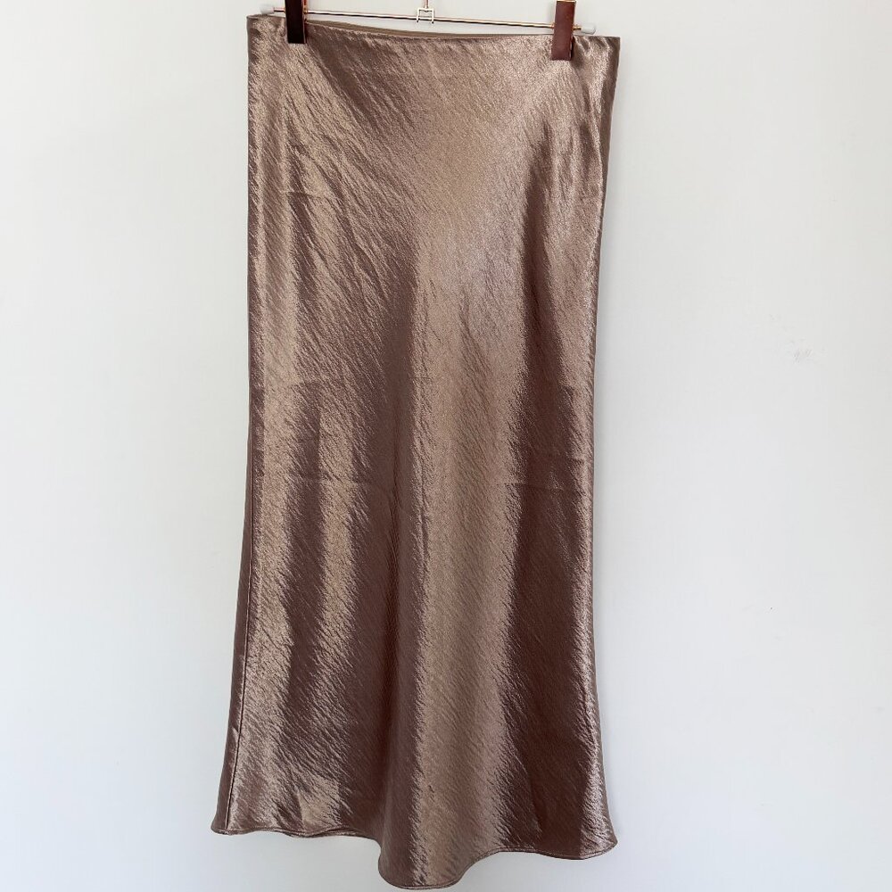 Banana Republic Bronze Midi Skirt in XS